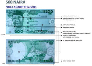 500 Naira Note Security features 