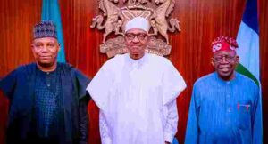 kashim shettima, President Muhammadu Buhari and Bola Tinubu