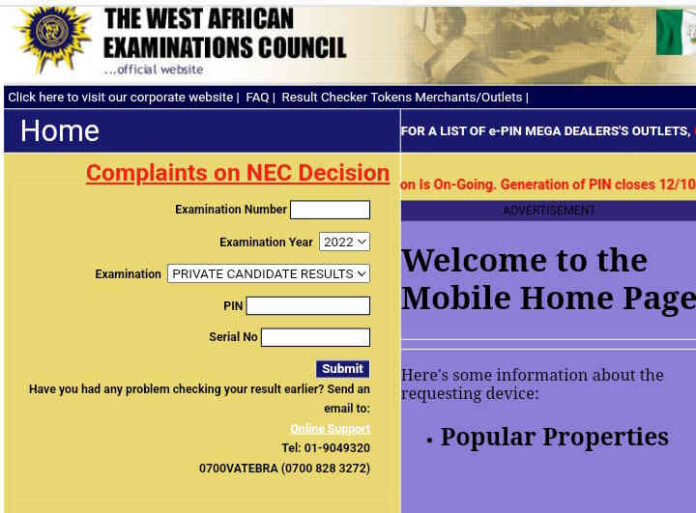 WAEC Result Checker Portal Login 2025 Free WASSCE Result Checker