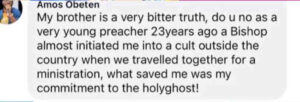 A bishop almost initiated me into a cult group 23 years ago - Nigerian pastor says