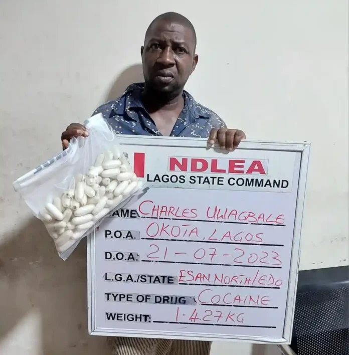 NDLEA arrests notorious drug lord as mule about to swallow 93 cocaine wraps