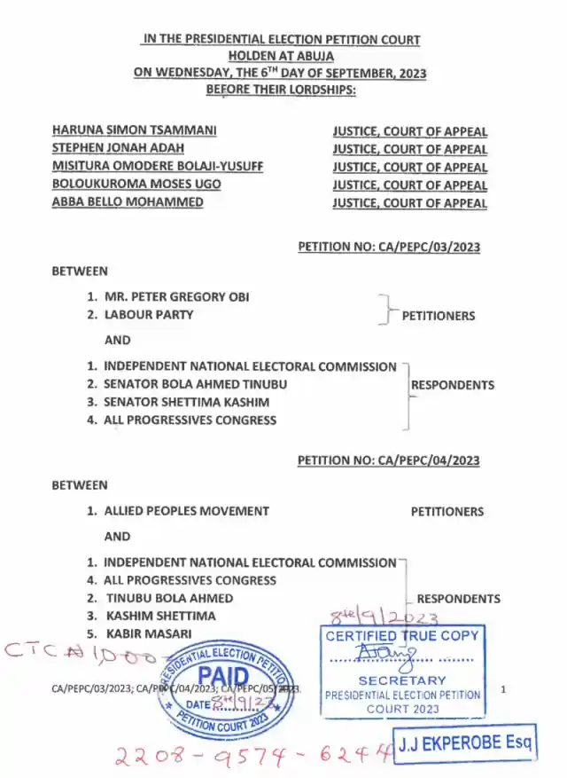 Download Judgment of the Presidential Election Petition Court 