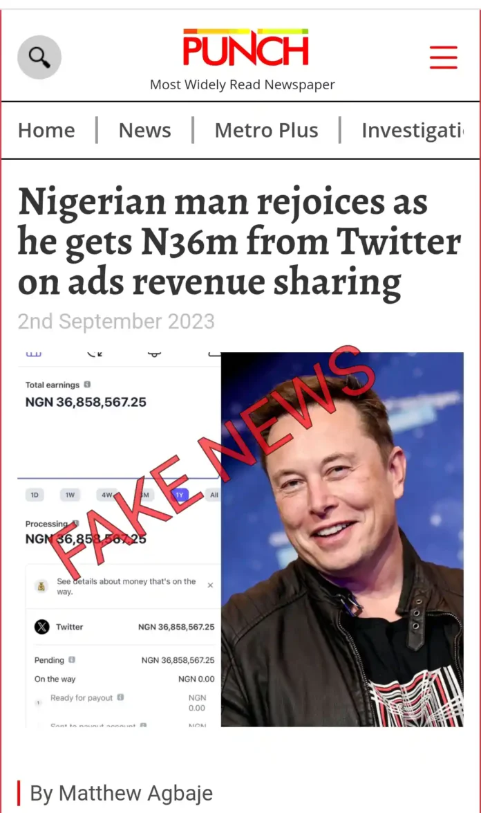 Fact Check: Nigerian Man's Claim of Receiving N36m from Twitter Ads Revenue Sharing