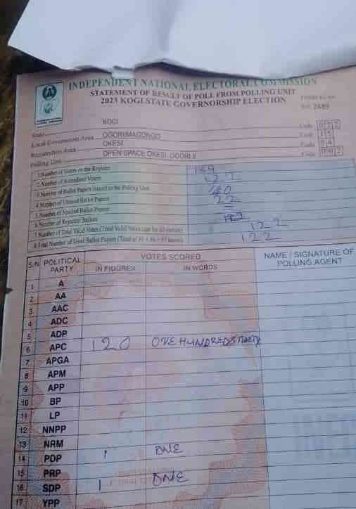 INEC Officials Caught with Pre-recorded Result Sheets in Kogi State Governorship Election