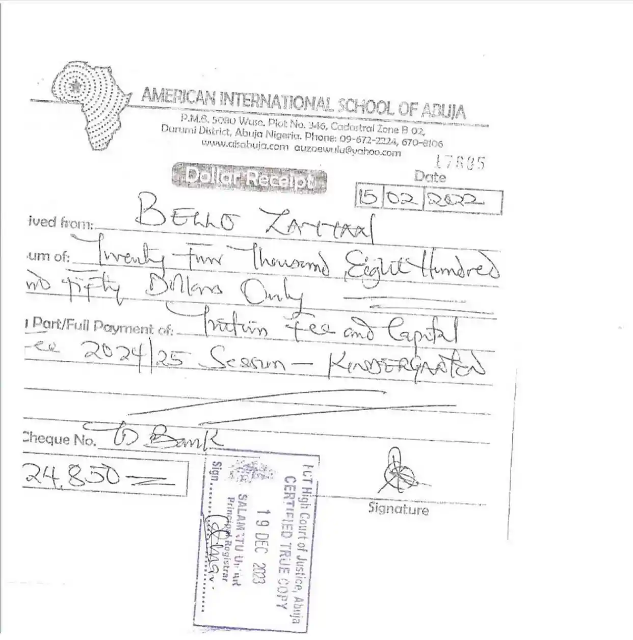 Yahaya Bello's children's school fees refund